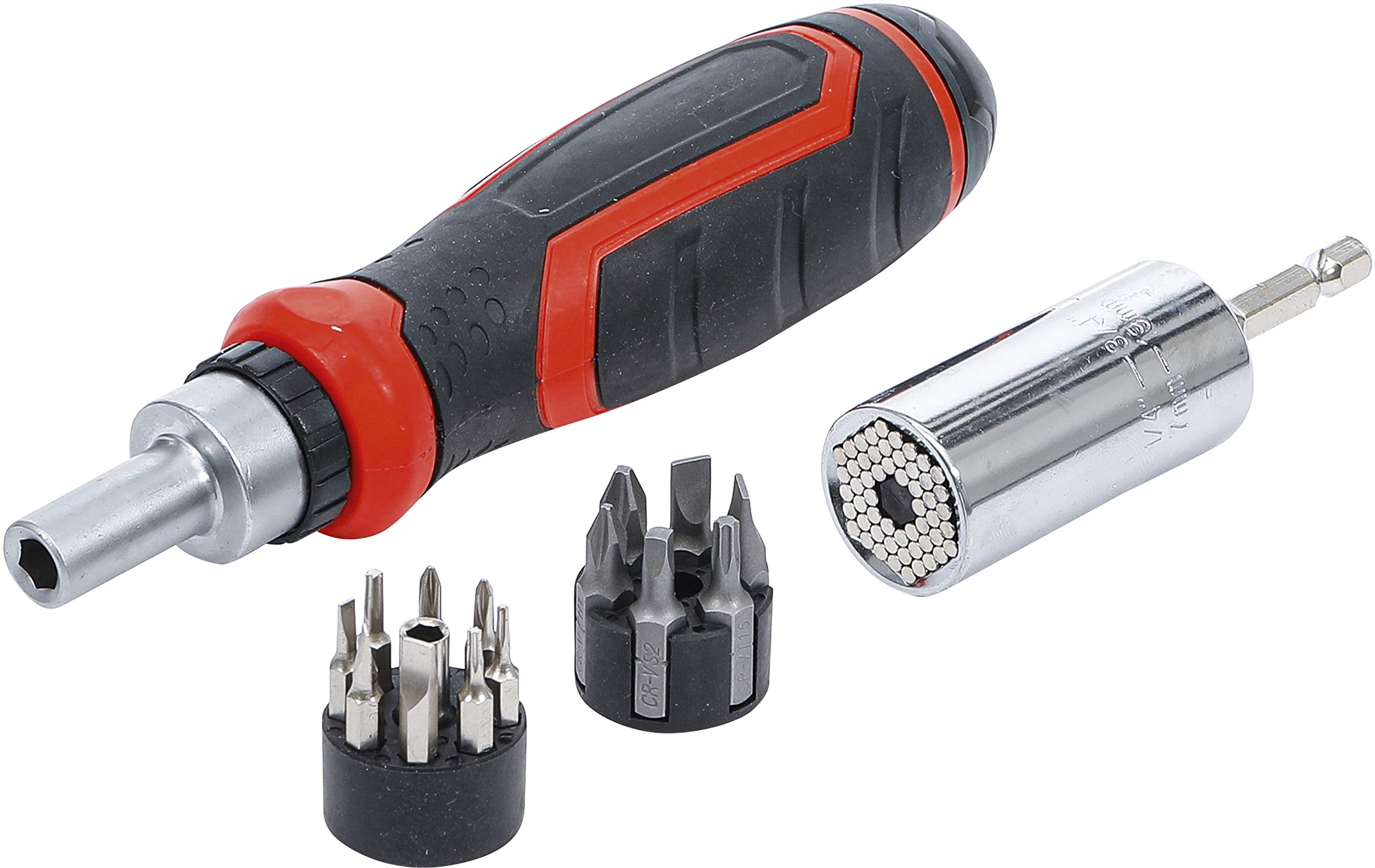 BGS Diy 20817 | Precision Bit / Multi Socket Set | with Ratchet Spinner Handle for Bits, reversible | 17 pcs.