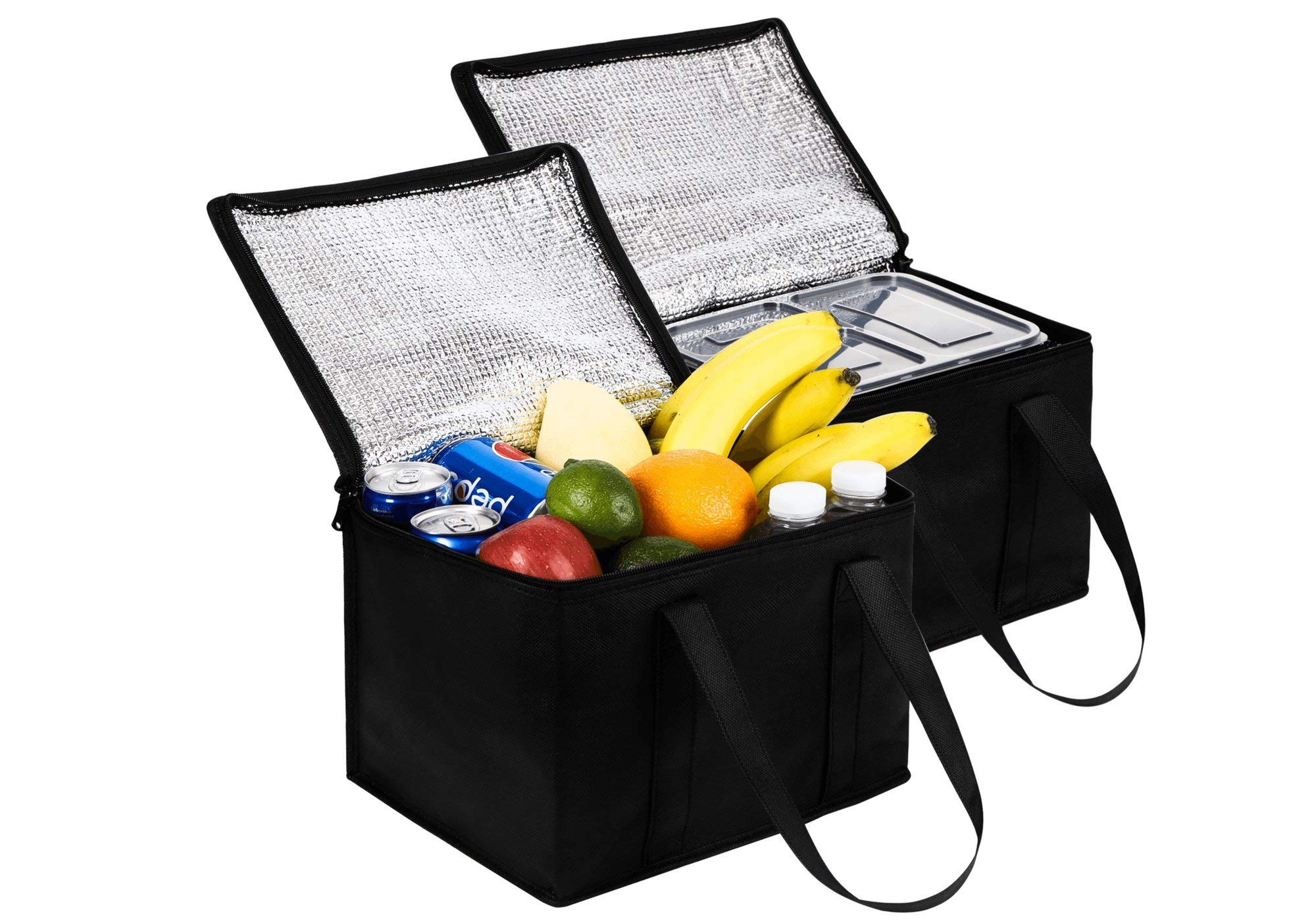 2 Pack Insulated Grocery Food Delivery Bag Reusable Cooler Extra Large