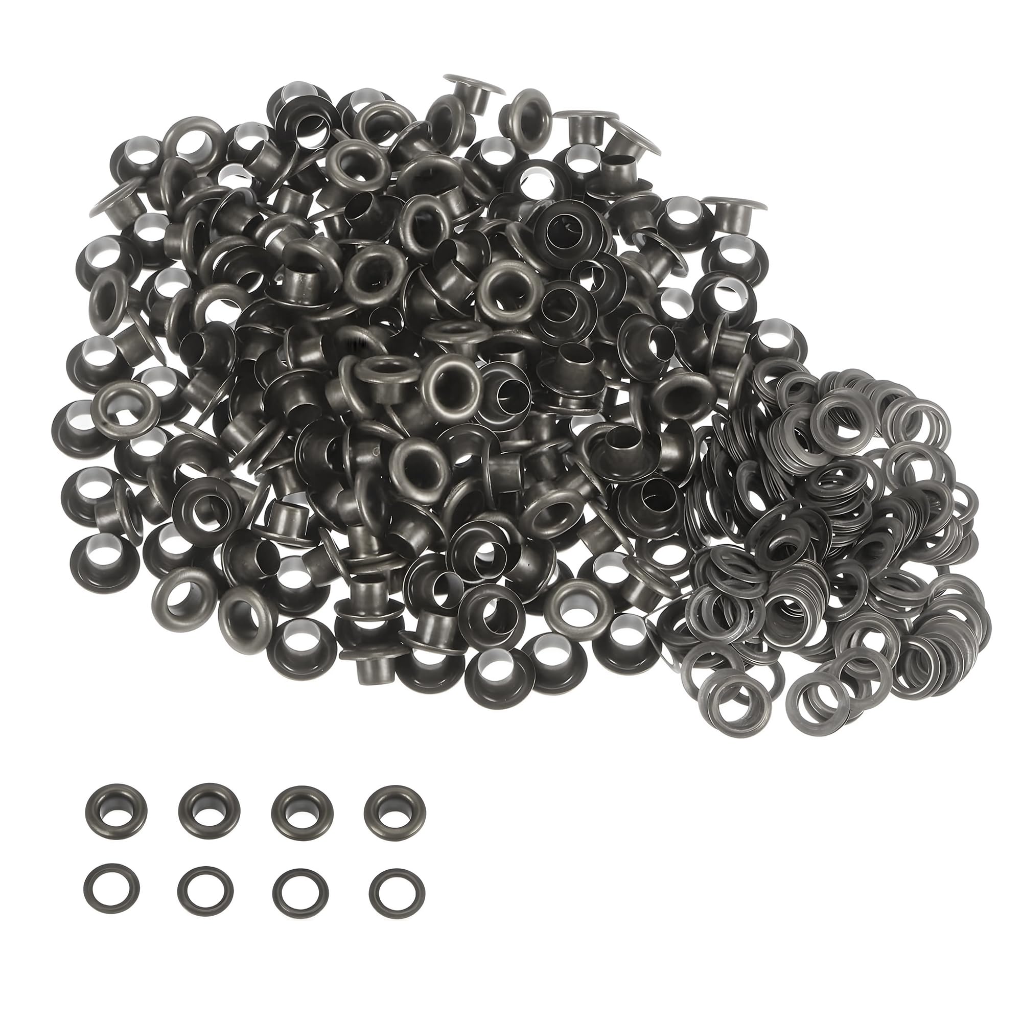 Trimming Shop 3mm Brass Eyelets with Washers, Durable & Rust - Proof Grommets for Baby Dolls, DIY Projects, Arts & Crafts Decoration, Clothing Tags (Gunmetal, 100pcs) — image 1