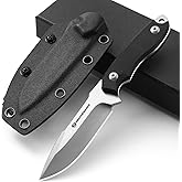 DRACHENADER Small Fixed Blade Knife, D2 Steel Blade with G10 Handle, Full-Tang EDC Knife with Kydex Sheath, Horizontal & Vert