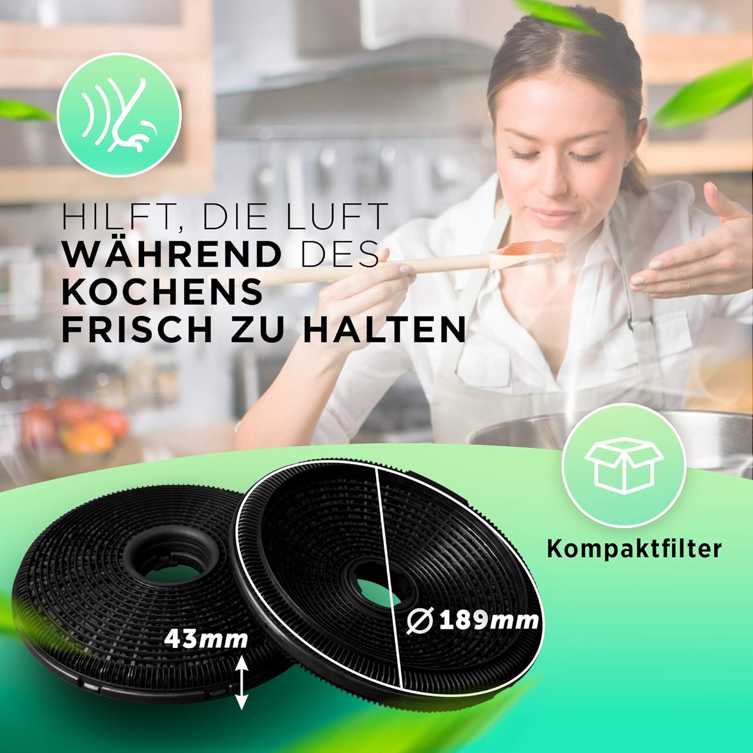 Carbon Filter for 902979370-1/9029793701 E3CFP19 Also for Bosch/Siemens 00796390/796390 DHZ5276 189 mm Diameter for Cooker Hood - Image 5