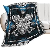 Viking Blanket Vikings Norse Mytholog Decor Throw Blanket Gifts for Girls Boys Super Warm Soft Plush Lightweight Fleece Flannel Blanket Winter Sofa Bedding Blanket for Kids Adults Men Women 50"X40"