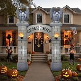 10FT Halloween Inflatable Archway Blow up Outdoor Decoration with Light | Waterproof Fabric, Fast Inflation, Giant Halloween Inflatable Arch for Cemetery Haunted Graveyard Entrance Yard Garden Lawn