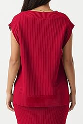 Saodimallsu Womens V Neck Sweater Vest Oversized