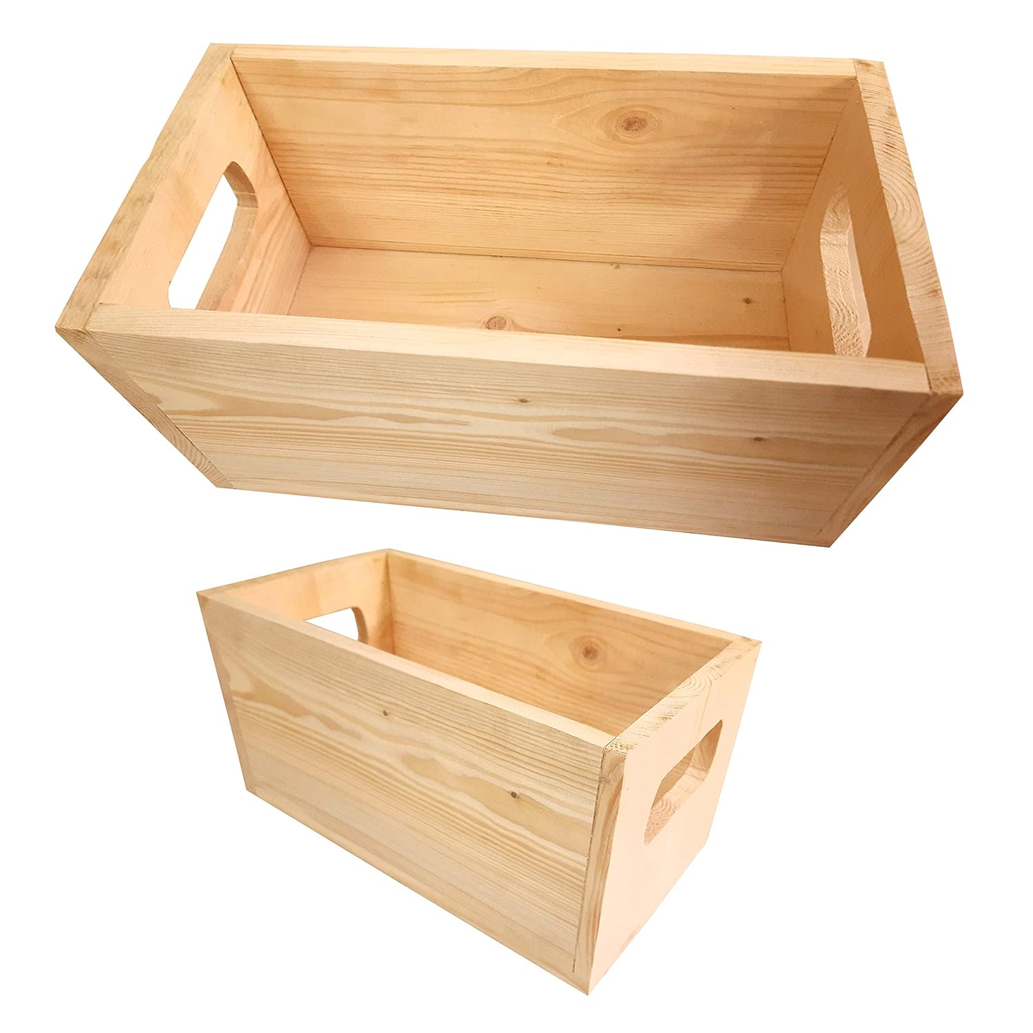 m2w Pine Wood Wooden Crate/Basket Wooden Tray Wooden Box Wooden