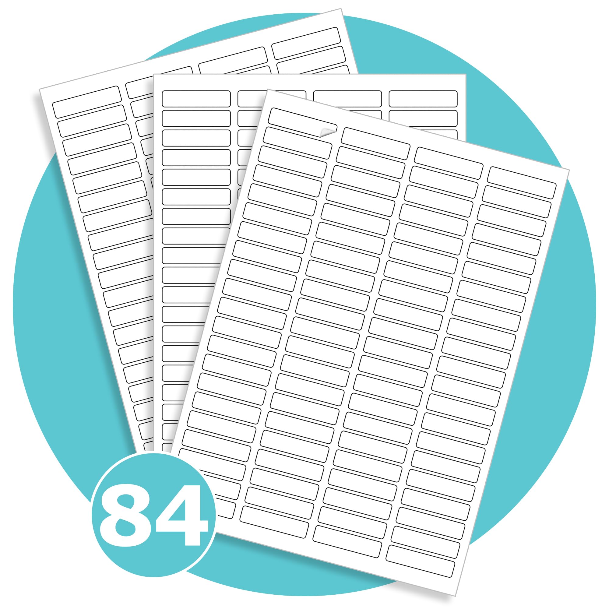 Triplast 50 x Multipurpose A4 Label Sheets - 84 Labels per Sheet (46 x 11mm Each) - Easy-Peel White Stickers for Inkjet & Laser Printer - Ideal for Shipping, Addressing, Filing, Crafts & DIY Use