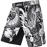LAFROI Mens Boxing Shorts Jiu Jitsu MMA Cross Training Fighting Trunks Activewear with Drawstring-QJK06
