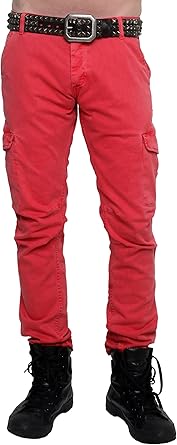 red mens cargo pants