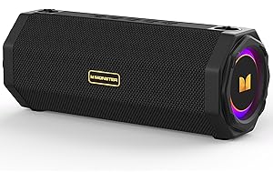 Monster Speaker S200 Wireless Portable Bluetooth Speaker, 24H Playtime, IPX6 Waterproof, 50W Stereo Sound, Bluetooth 5.4, Dua