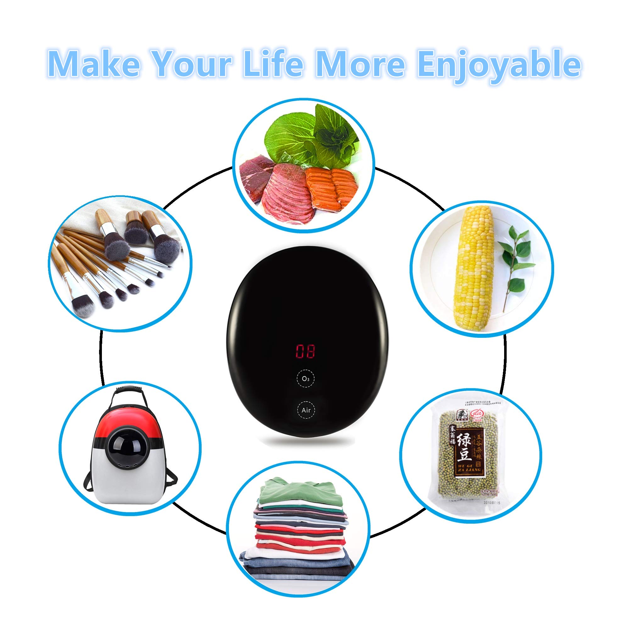 Vacuum Sterilizer, Vaccum Disinfection Machine, Pet Deodorant Disinfection, Portable Mini Preservation Odors Removal Ozone sterilization, Equipped With Vacuum Sealed Bag Recycled, Humanized Design and Convenience Operating (Black)