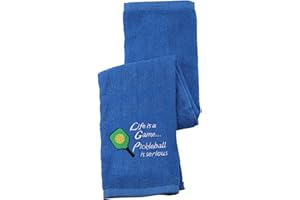 PWHAOO Pickleball Towel Life is a Game Pickleball is Serious Embroidered Sports Teem Hand Towel Gift for Pickleball Player (Pickleball is Serious Towel)
