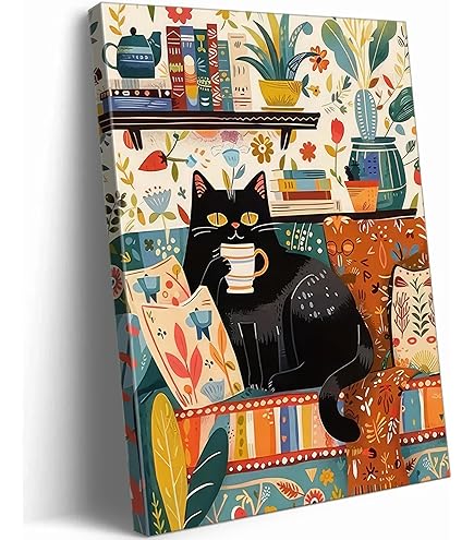 Amazon.com: Black Framed Steinlen - Tournee Du Chat Noir