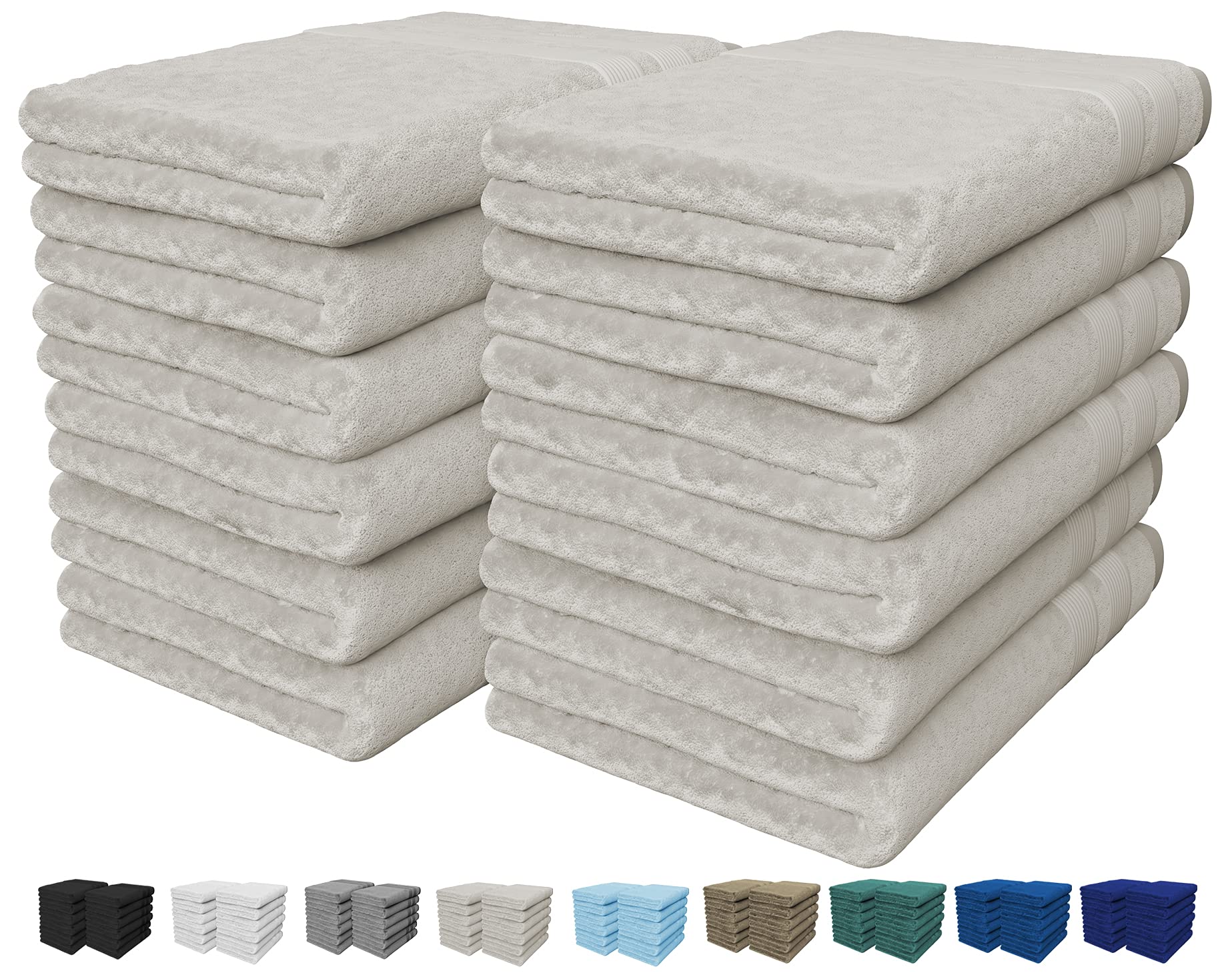 Vozbi Face Towels - Cotton Washcloths Set - 30 x 30 cm, 100% Ring Spun Cotton, Premium Quality Flannel Face Cloths, Highly Absorbent and Soft Feel Fingertip Towels (12 Pack - Cream)