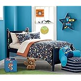 Heritage Kids Toddler Woodland Safari 4 Piece Bed in a Bag Set,58"x42", Multicolor