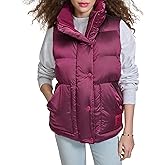 Champion womens Satin Quilted Puffer Vest With Stand Collar
