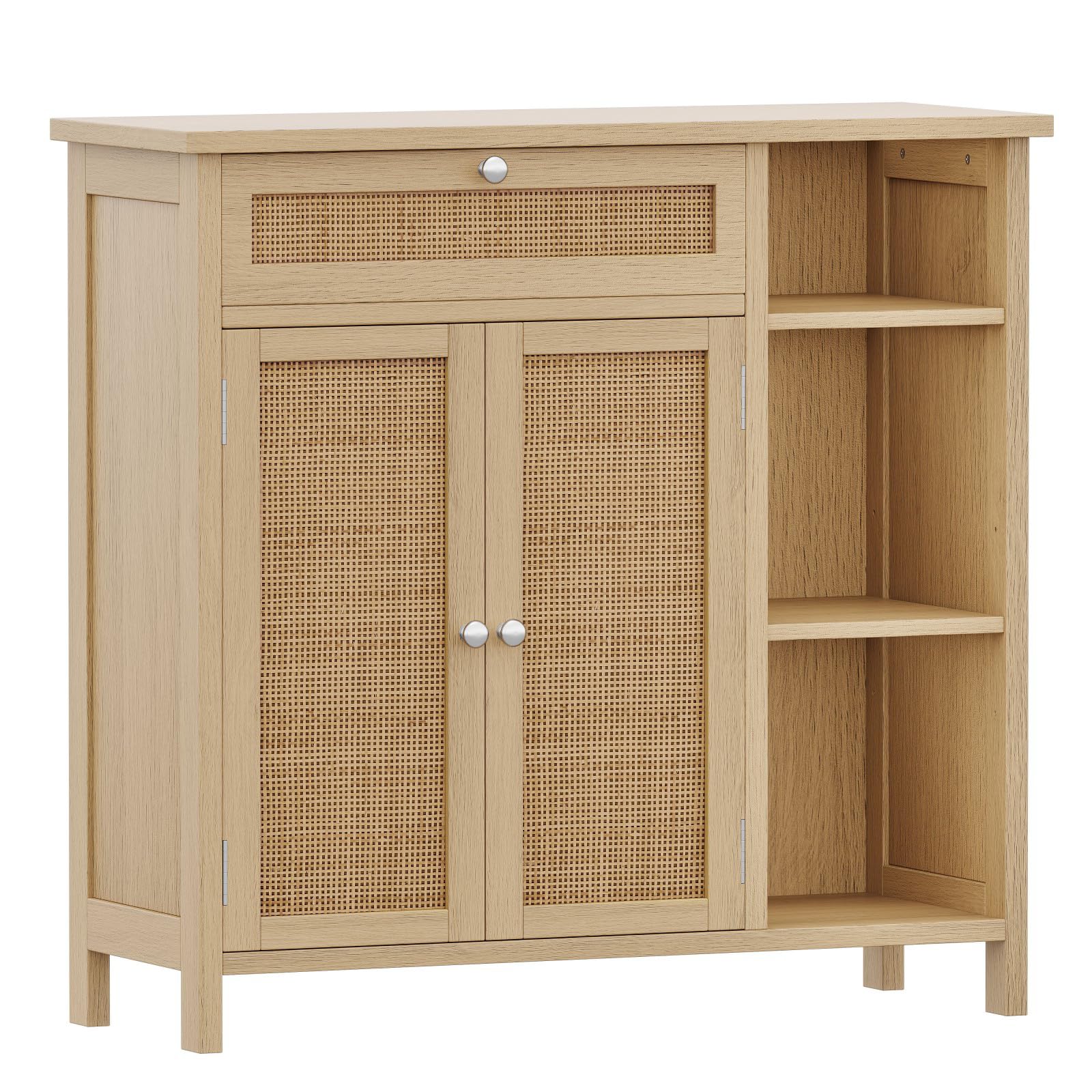 Irontar Bathroom Cabinet with Rattan Doors, Bathroom Floor Cabinet with ...