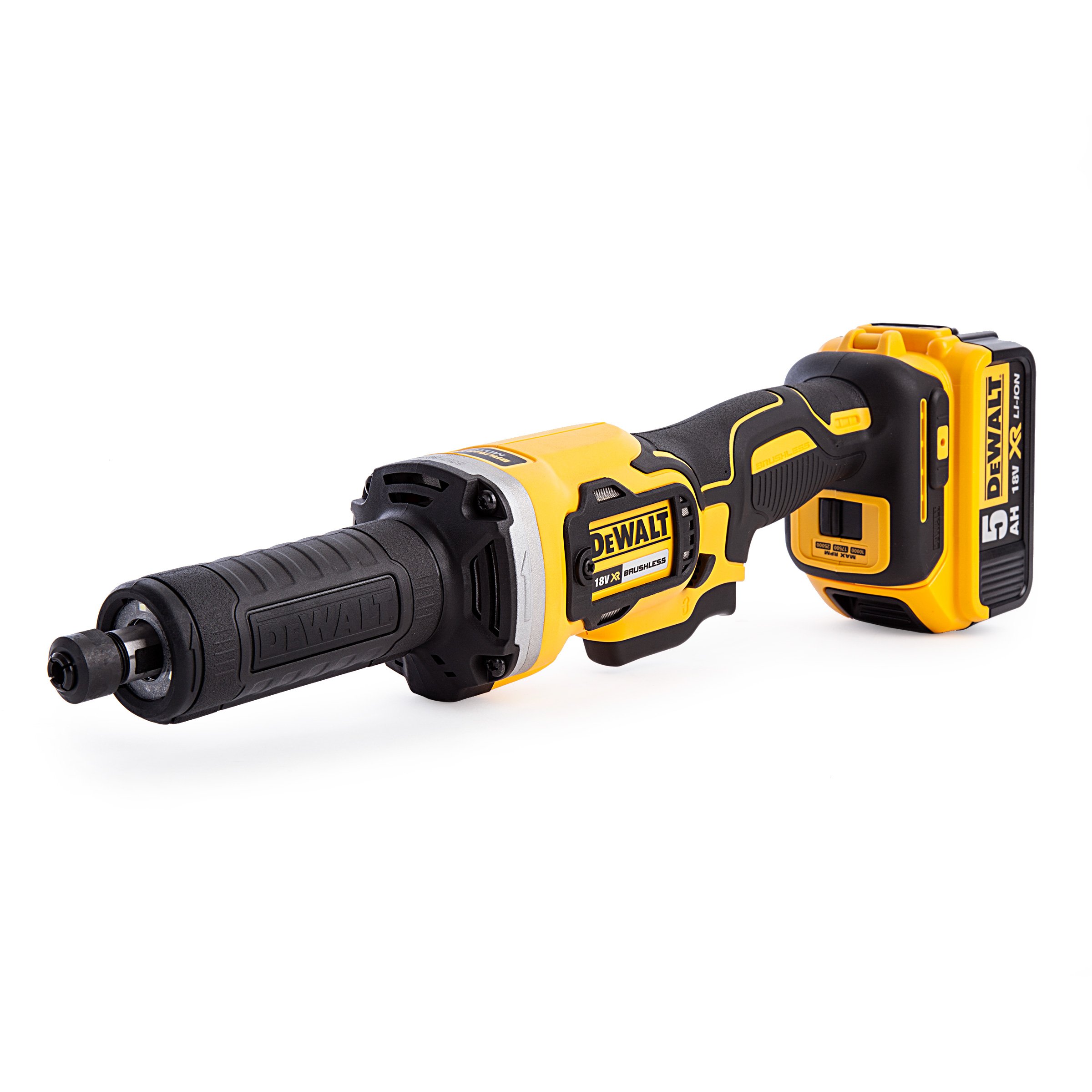 DEWALT DCG426P2-GB XR Brushless Die Grinder, 18 V, Yellow/Black, 125 mm
