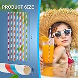 Drive Pro 1000Pcs Multicolor Striped Paper Straws Biodegradable 7.87in view 2