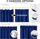 Deconovo Blue Thermal Insulated Curtain Panels 46 x 90 Pencil Pleat Two Panels view 3