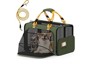 PAWZIDEA Large Pet Carrier Expandable, 24"×16"×16" Soft-Sided Cat Carrier for 2–4 Cats up 55lb, Portable & Collapsible Small Medium Dog Travel Crate for Car, XL Storage Pocket, ID Card, Shoulder Strap