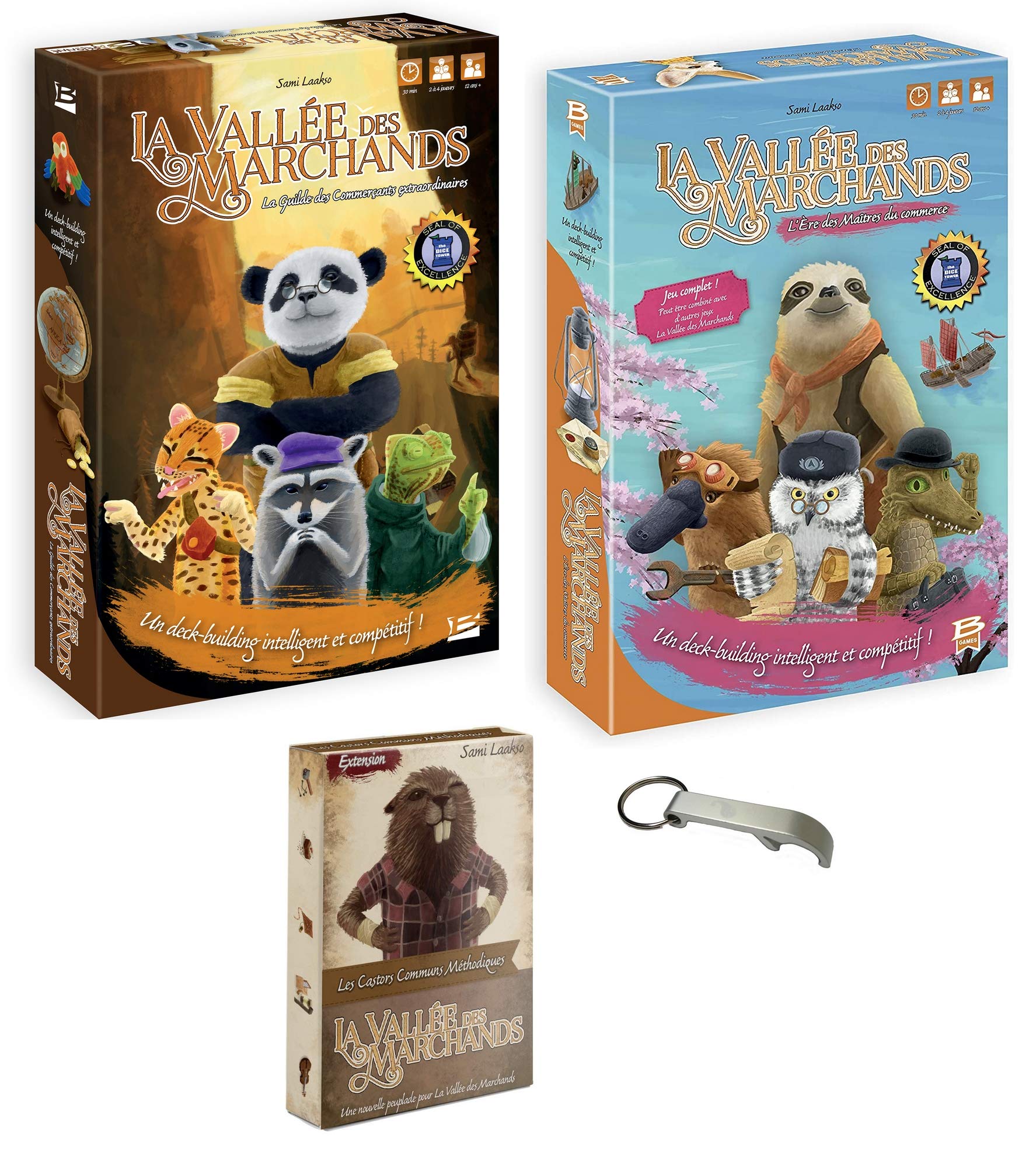 Valley of the Merchant Set: The Guild of Extraordinary Traders + The Ere of Masters of Trade + Common Mechanical Castors + 1 Blumie Bottle Opener