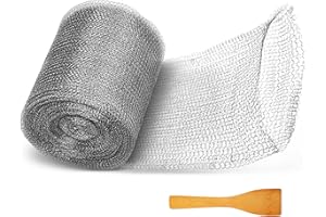 MOYIOS Wire Mesh for Mice Control 5"×100FT, Stainless Steel Mesh Gap Blocker, Hole Fill Fabric Gap Blocker, Double Layer Metal Mesh Roll, Flexible & Stretchy for Garden House and DIY (Sliver, 5"×100ft)