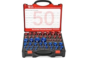 Comfylichi 50 Pcs Nut and Bolt Thread Checker - 27 Standard & 23 Metric, Detachable Bolt Size Finder Tool, Screw and Nut Identifier Thread Gauge Especially for Tight Spaces