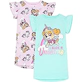 Paw Patrol Nightie 2 Pack Kids Girls Pink Blue Skye Unicorn Night Dress