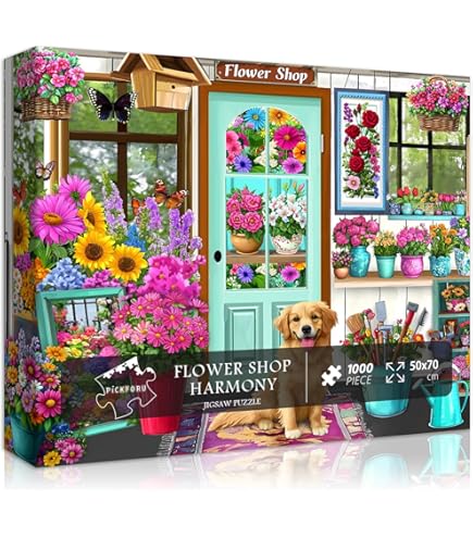 Amazon.com: PICKFORU 1000 Piece Floral Jigsaw Puzzle, Nature