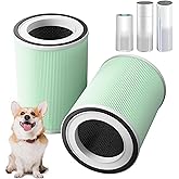 2 Pack True H13 KILO Pet Filter Compatible with Afloia KILO, KILOPLUS, KILOPRO, MIRO,MIRO PRO and MORENTO MR-Kilo, Kalo Air Purifier,360° 4-Stage Filtration, True H13 Air Filter, Green