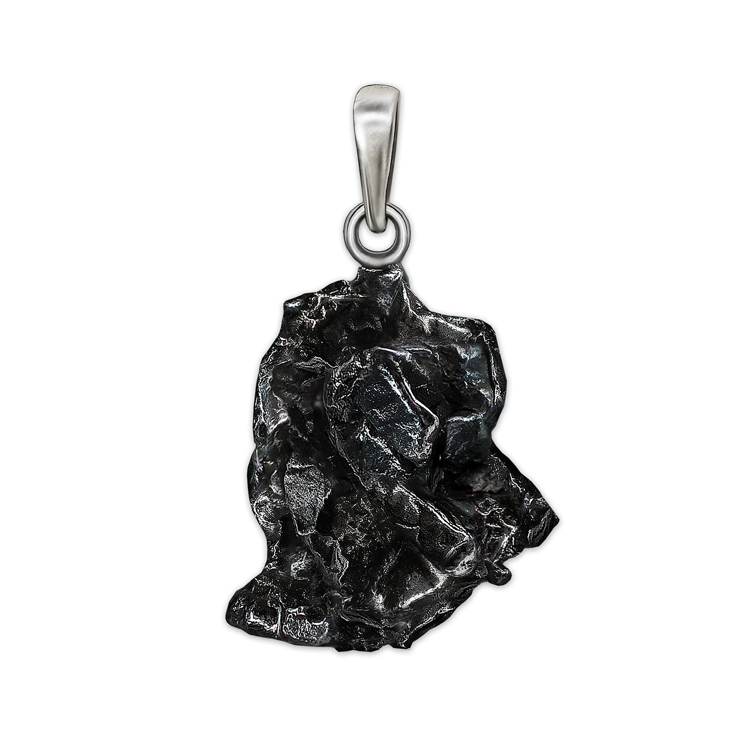 Clever Schmuck Meteorite pendant, Real Shooting Star Pendant with 925 Silver Loop