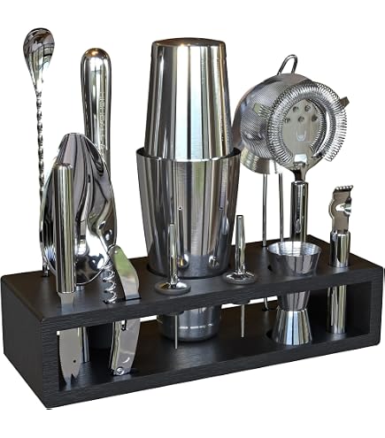 Houdini 5-Piece Bar Tool Set, Includes Jigger, Muddler, Cocktail