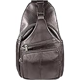 Bullz Crossbody Backpack Travel Hiking Chest Bag Daypack Leather Sling Bag for Men and Women (Brown)