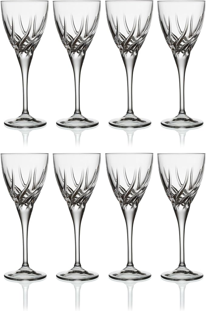 RCR Crystal Twist Da Vinci Collection White Wine Glasses Set of 8