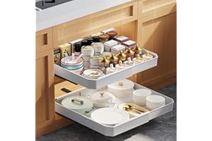 Pull Out Cabinet Organizer 2 PCS, [11.18"-17.5''] Width Expandable Pull Out Drawers for Kitchen Cabinets Fixed for Pots, Pans