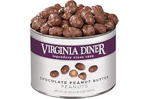 Virginia Diner - Gourmet Natural Extra Large Chocolate Peanut Butter Covered Virginia Peanuts, 20 Ounce Tin