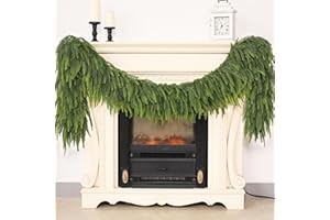 GLIDLION 5FT Christmas Norfolk Pine Garland -1PCS, Artificial Pine Needles Garlands Faux Greenery Fake Garland for Holiday Fireplace,Table,Window,Stairs,Mante,Indoor Outdoor Decor