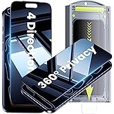 WSKEN for iPhone 17 Pro Max Privacy Screen Protector - [4 Way 360 Anti Spy] [Auto Dust-Remove] 10X Military Shatterproof 4 Directions Zero Bubble Anti Peep Tempered Glass Film for 17 Pro Max