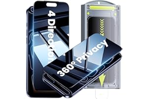 WSKEN for iPhone 17 Pro Max Privacy Screen Protector - [4 Way 360 Anti Spy] [Auto Dust-Remove] 10X Military Shatterproof 4 Directions Zero Bubble Anti Peep Tempered Glass Film for 17 Pro Max