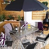 Samuel Alexander 6 Seater Garden Furniture Set with Parasol Table Chairs view 2