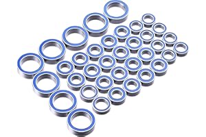 TOOMOD Blue Rubber Sealed Precision Ball Bearings Kit for 1/16 Mini Slash E-Revo RC Truck Upgrade Parts Upgrades Chassis Parts