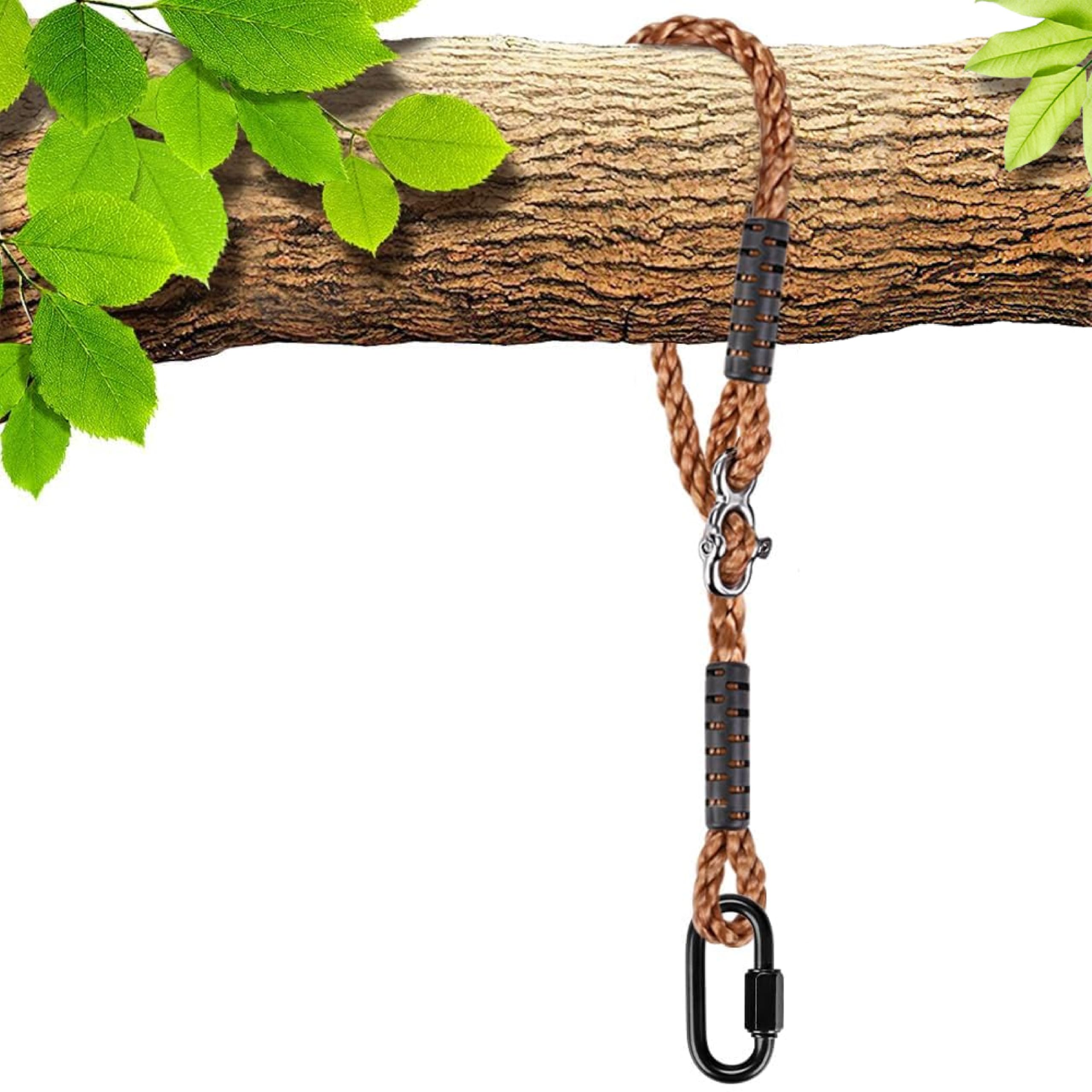 SELEWARE Tree Swing Rope Hammock Chair Strap Hanging Kit,Length Adjustable Nylon Rope Holds to 454kg,Perfect for Playground Set, Children Swing, Outdoor Hammock and Hanging Chair, 100cm