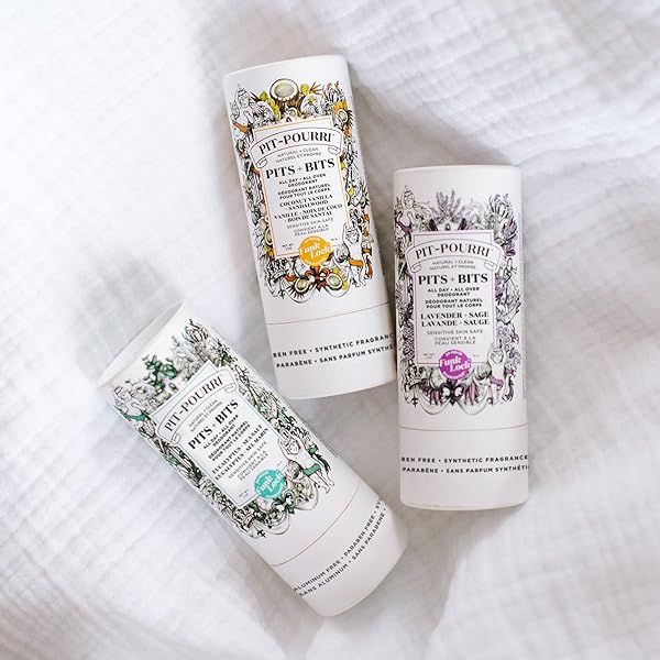 POO-POURRI PITS + BITS NATURAL DEODORANT, SENSITIVE SKIN SAFE, ALL DAY ALL OVER, COCONUT VANILLA SANDALWOOD, 2 OUNCE, WHITE 2 FL OZ