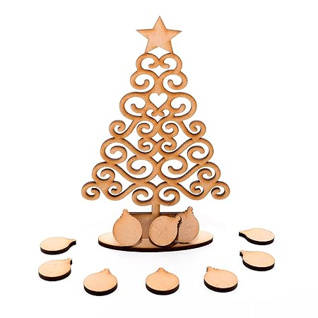 Ornamento In Legno Mdf A Forma Di Albero Di Natale Da 175 Mm