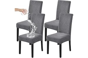 HZDHCLH Waterproof Chair Covers 4 Pack, Spandex Dining Chair Slipcovers, Protectors for Kitchen and Dining Room Chairs