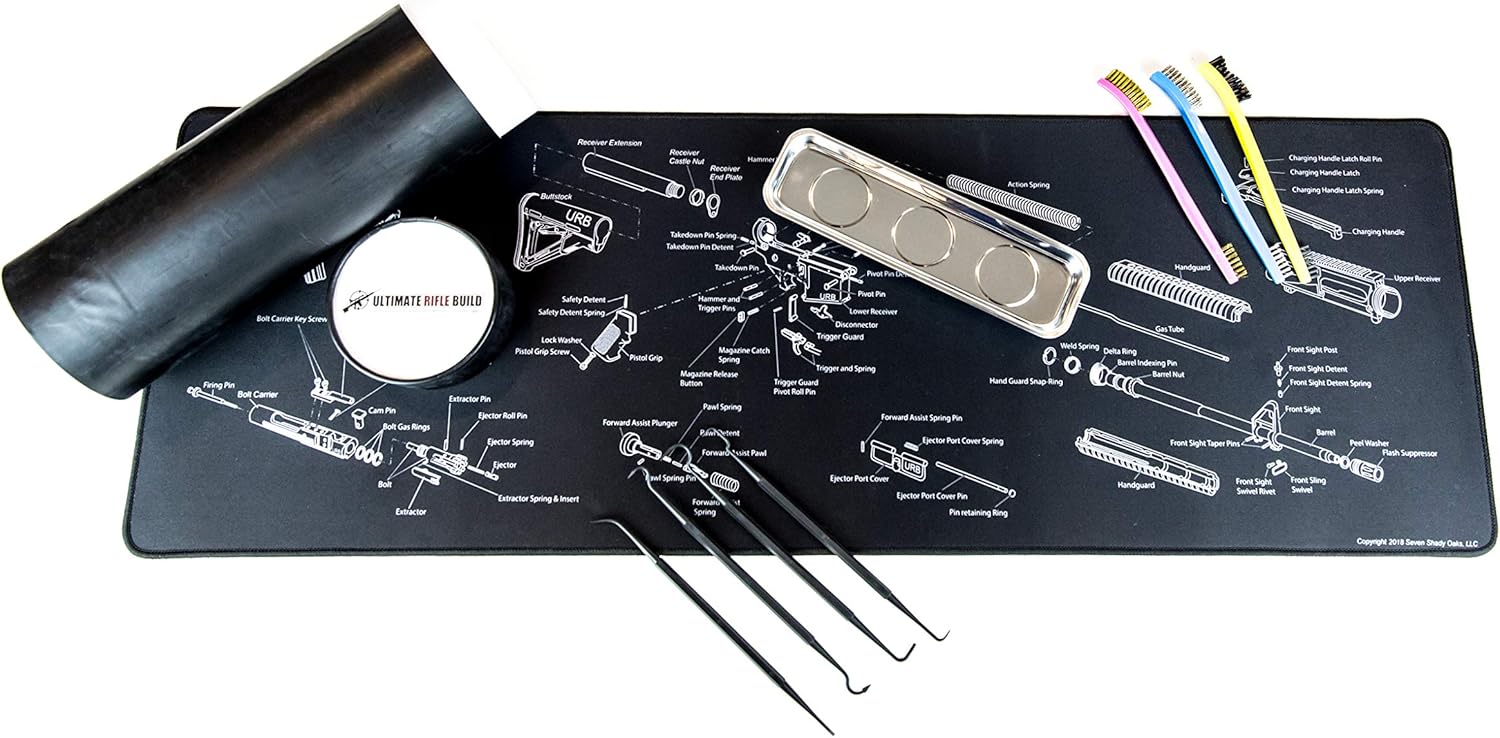 Ultimate Gun Cleaning Mat with Exploded Parts Diagram, Cartridge