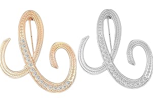 CINFAC 2PCS letter brooch pins for women fashion 26 letters A~Z Gold silver rhinestone men Women's alphabet initial brooches pin for clothing Christmas stockings bulk