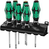 Wera 05105622001 335/350/355/6 Screwdriver set Kraftform Plus Lasertip and rack, 6 pieces