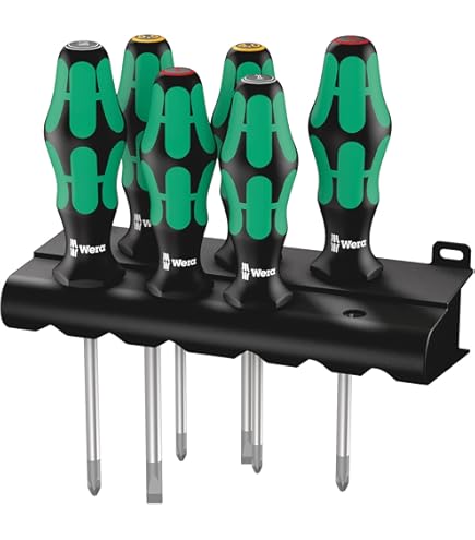 Amazon.com: Wera 932/6 Kraftform Plus Screwdriver Set and Rack, 6