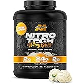 MuscleTech Whey Protein Powder (Vanilla Cream, 5LB) - Nitro-Tech Whey Protein Isolate Smoothie Mix for Lean Muscle & Recovery - 24g of Whey Gold for Women & Men - Packaging May Vary